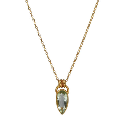 Gold Komorebi Green Quartz Pendant