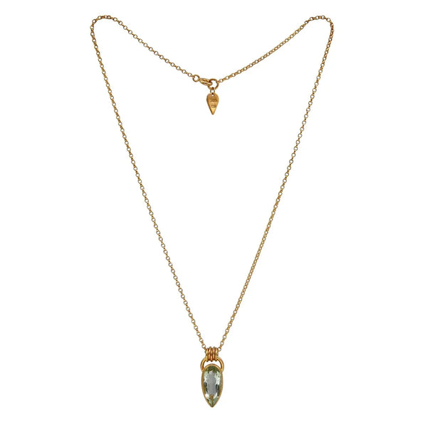 Gold Komorebi Green Quartz Pendant