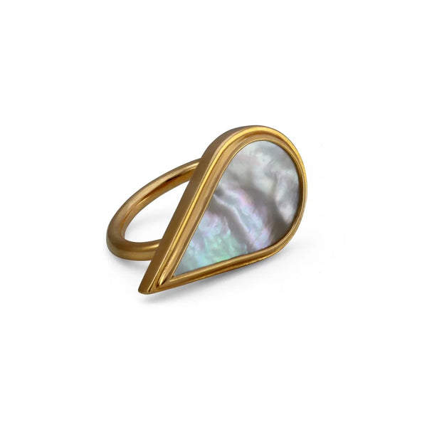 Gold Komorebi Mother Of Pearl Ring
