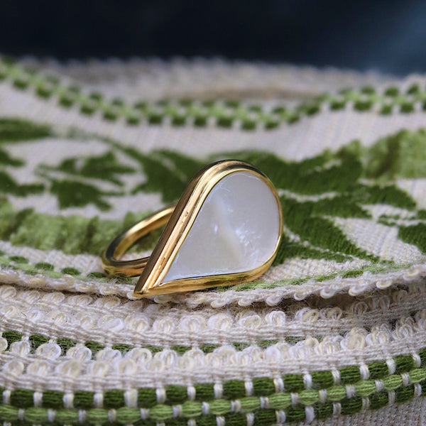 Gold Komorebi Mother Of Pearl Ring