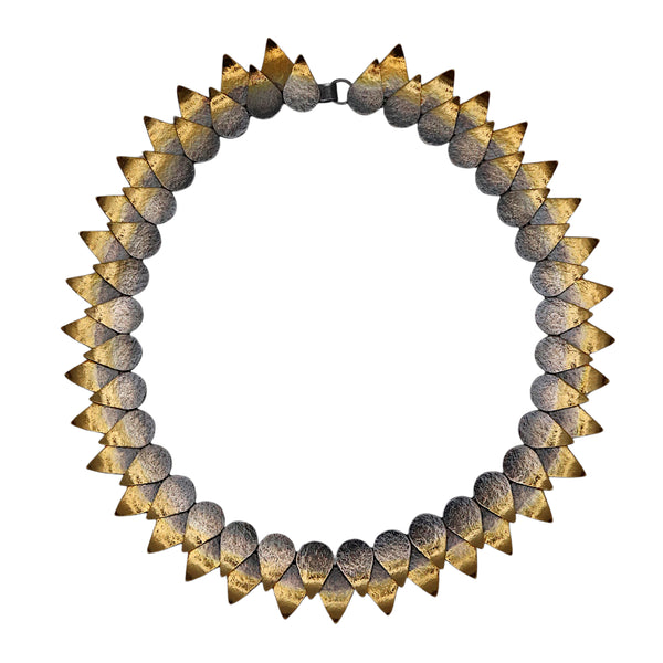 Gold And Oxidised Silver Komorebi Petal Collar