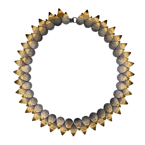 Gold And Oxidised Silver Komorebi Petal Collar
