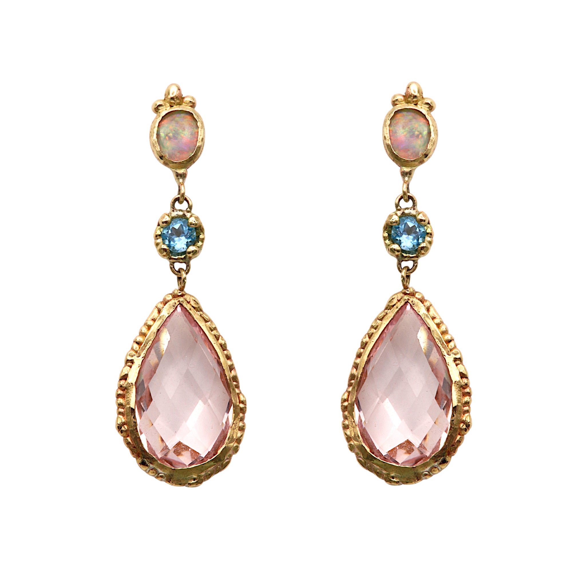 Morganite Pear Drop Earrings