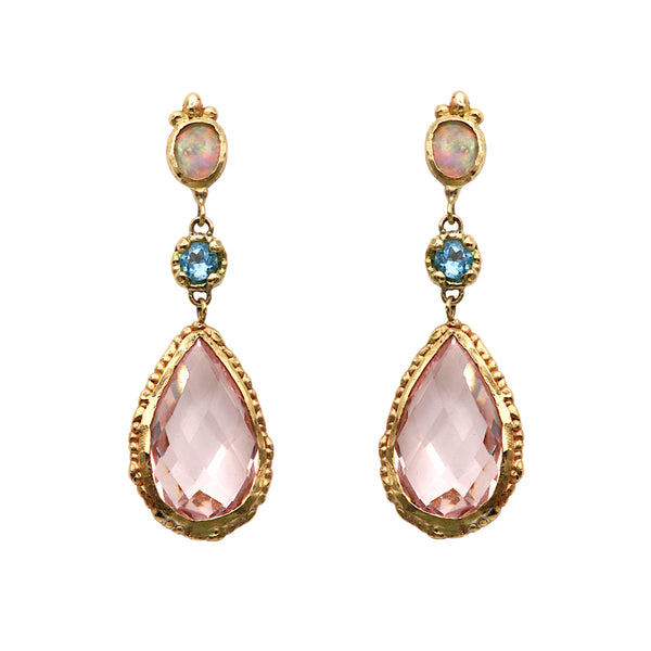 Morganite Pear Drop Earrings