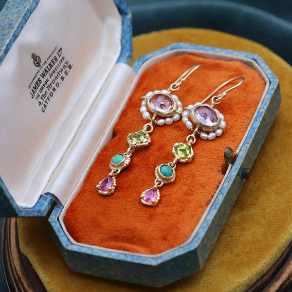 Pearl Halo Drop Earrings