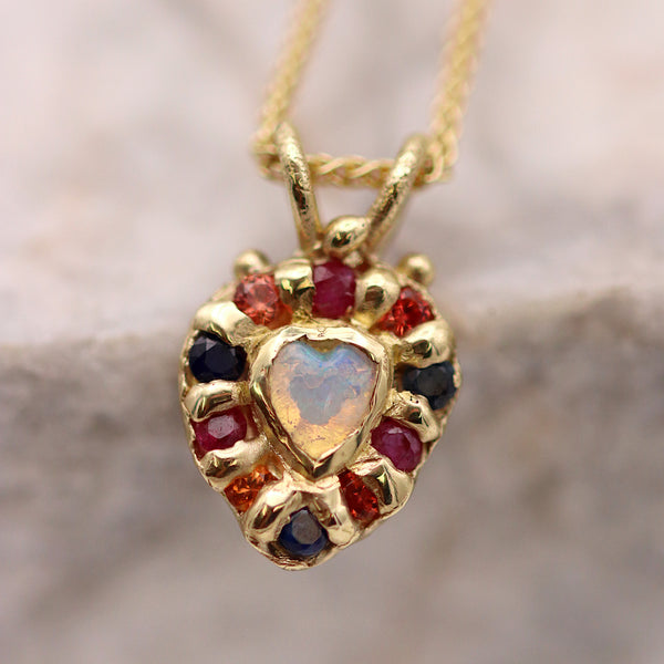 Opal Lover Halo Necklace
