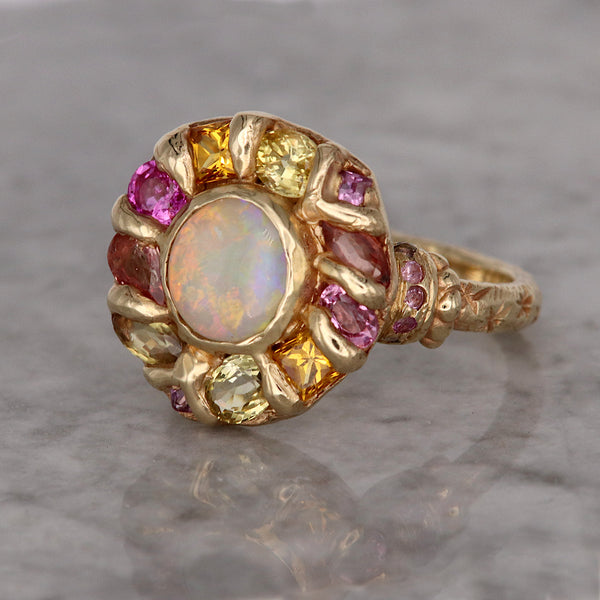 Opal Mega Halo Ring