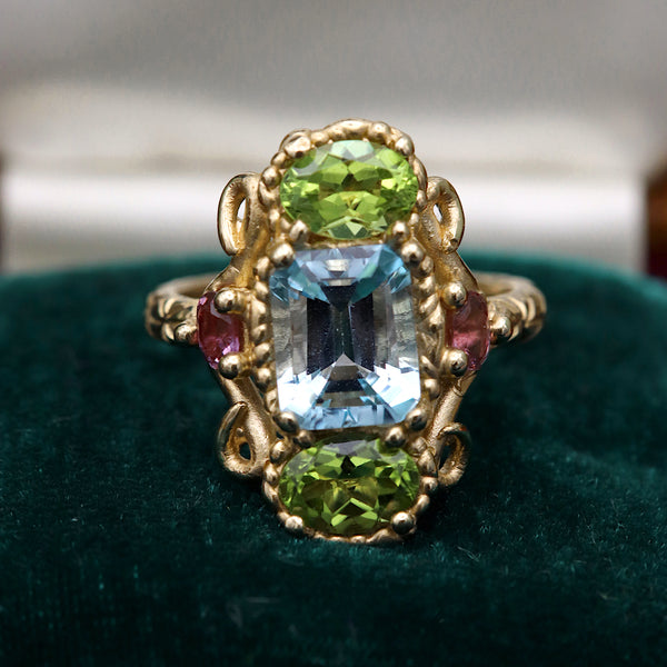Blue And Green Totem Ring