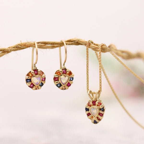 Opal Lover Halo Earrings