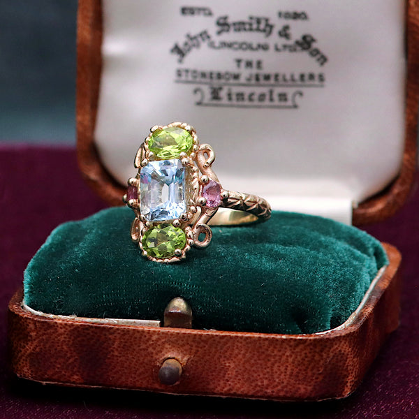 Blue And Green Totem Ring