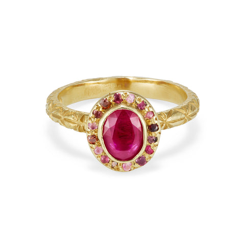 Ruby Halo Ring