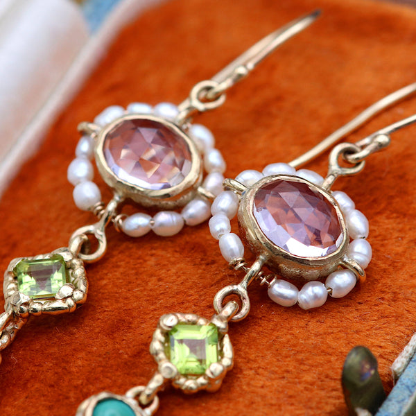 Pearl Halo Drop Earrings