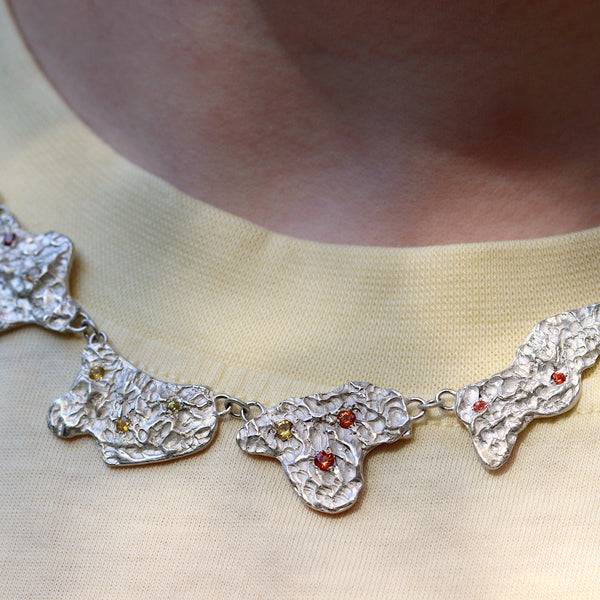 Sunrise on the Foreshore Silver And Sapphire Necklace