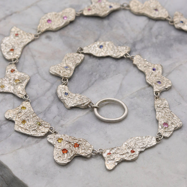 Sunrise on the Foreshore Silver And Sapphire Necklace