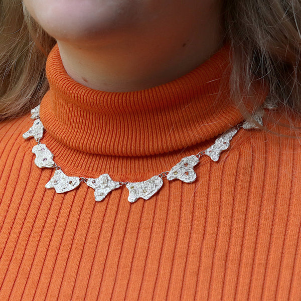 Sunrise on the Foreshore Silver And Sapphire Necklace