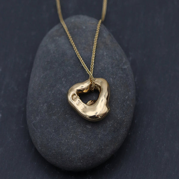 Large Molten Gold Pendant