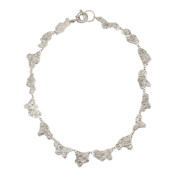 Silver Foreshore At Dawn Statement Necklace
