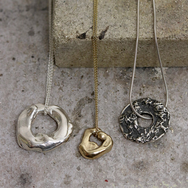 Oxidised Silver Rockpool Pendant