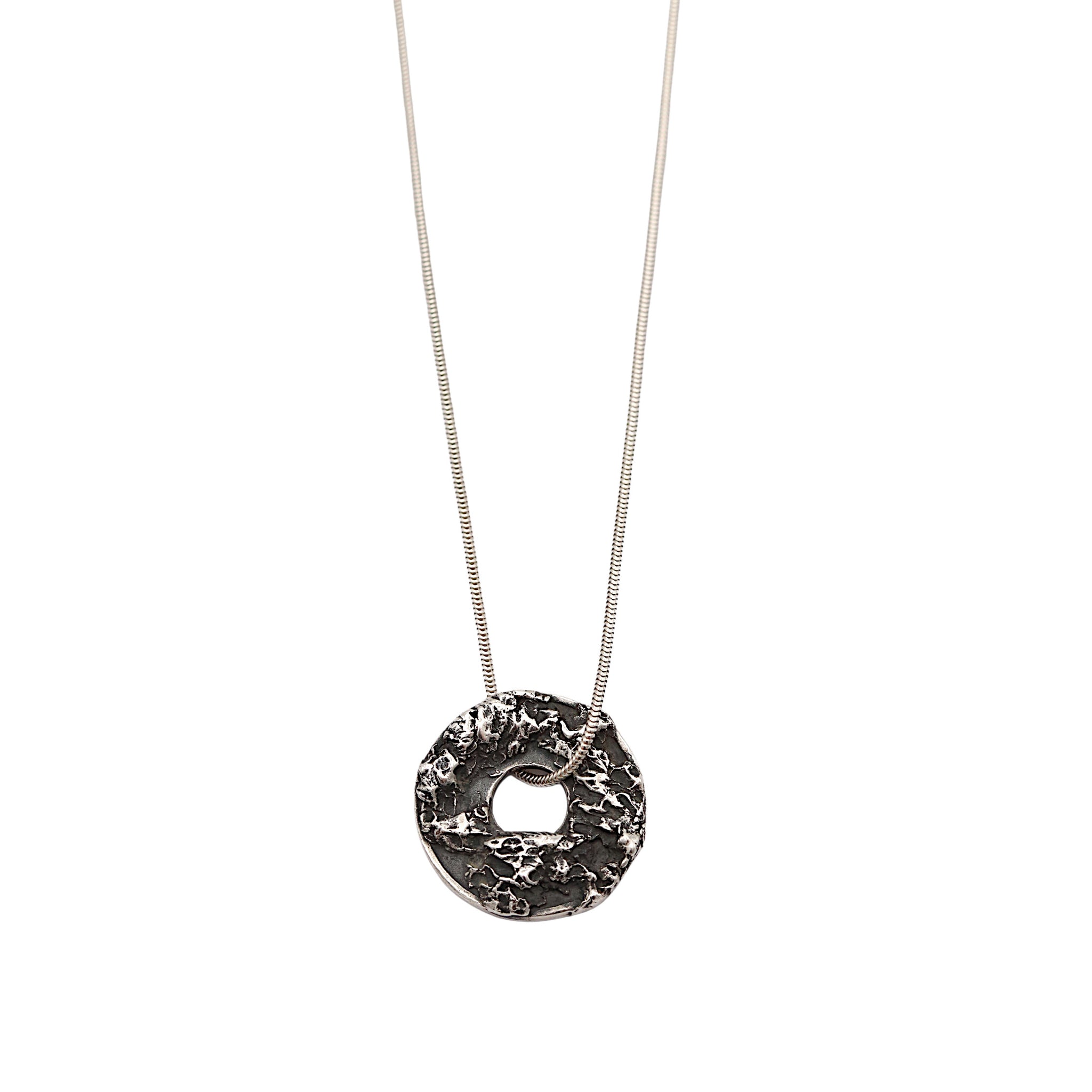 Oxidised Silver Rockpool Pendant