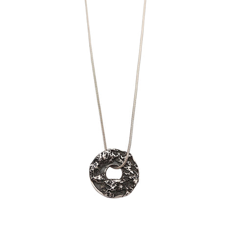 Oxidised Silver Rockpool Pendant