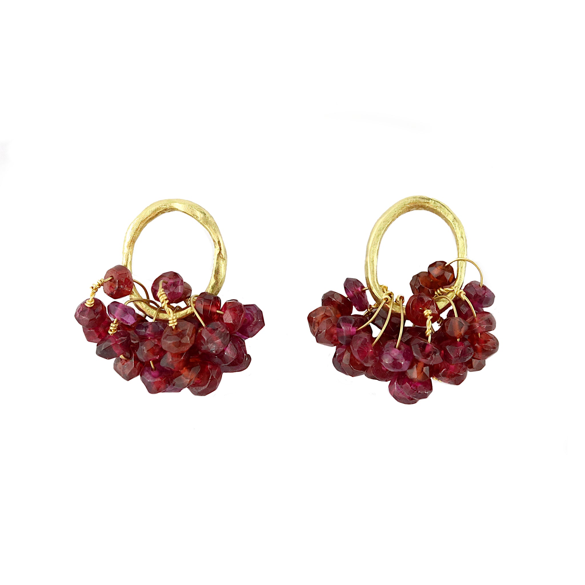 Berry Garnet Cluster Earrings