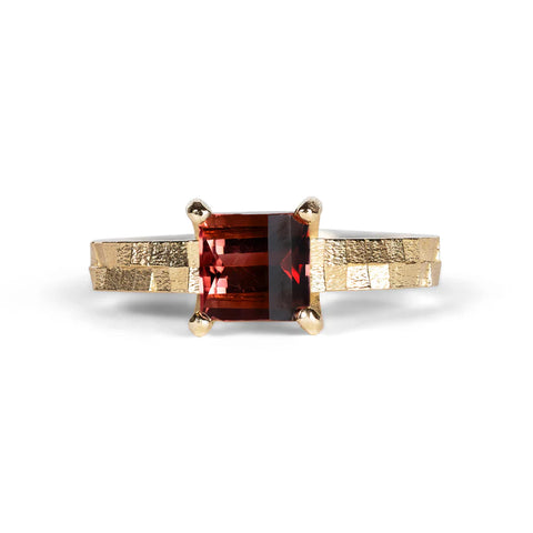 Double Square Pixel Cut Pink Tourmaline Ring