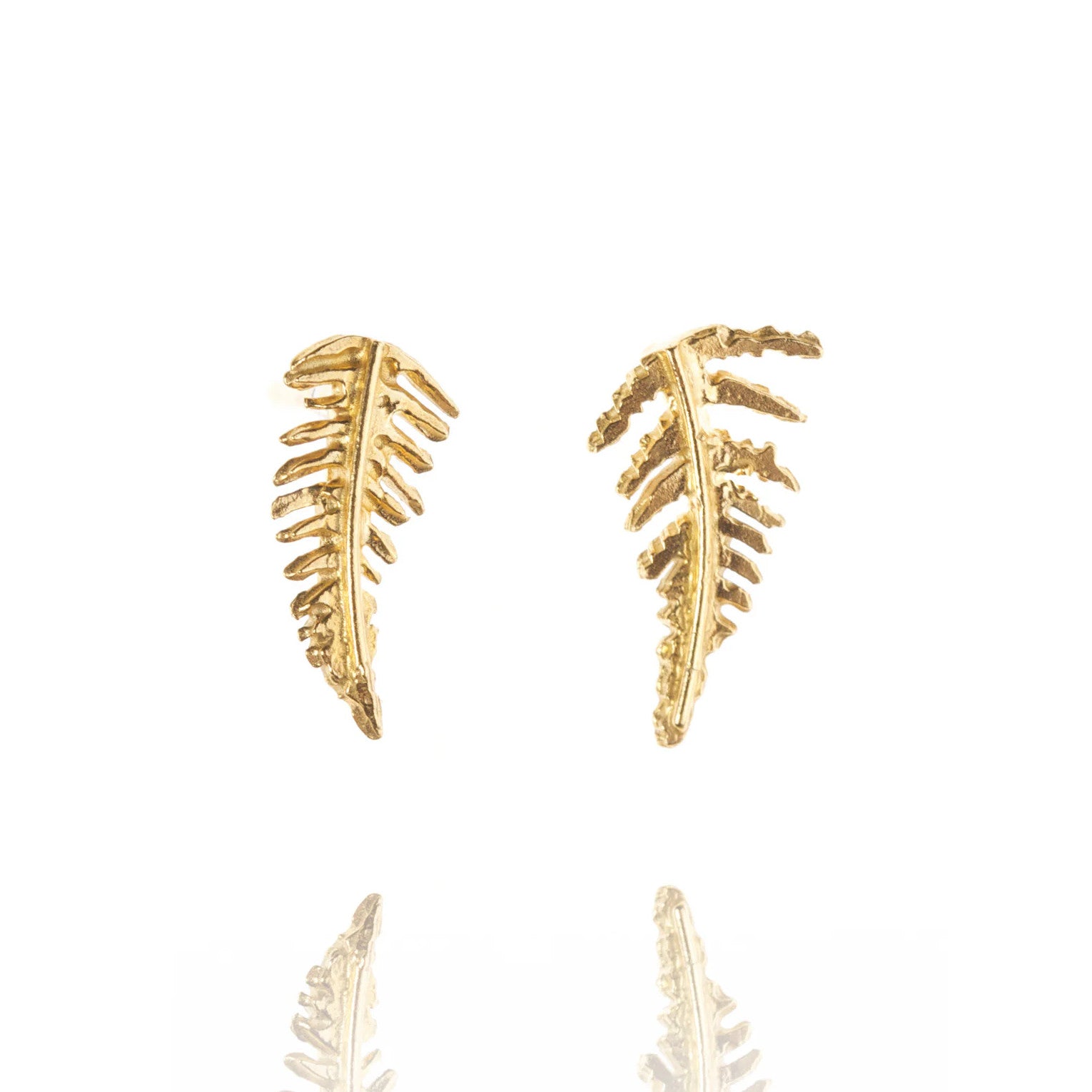 Gold Fern Stud Earrings