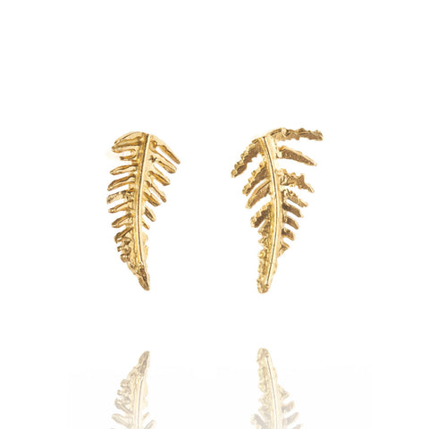 Gold Fern Stud Earrings