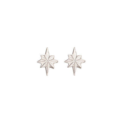 Tiny Silver Star Stud Earrings