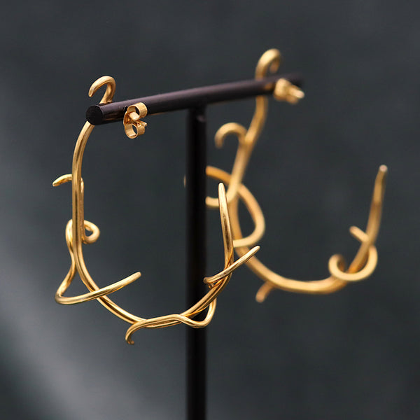 Golden Tendril Hoops