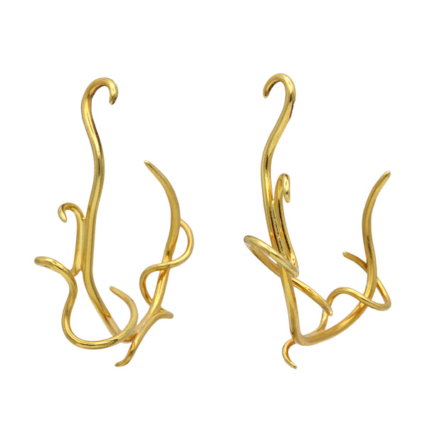 Golden Tendril Hoops