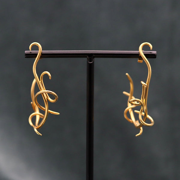 Golden Tendril Hoops