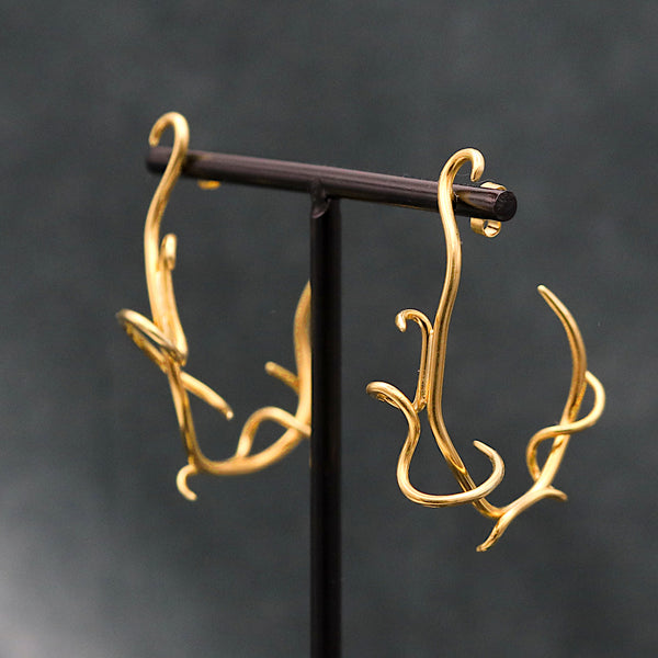 Golden Tendril Hoops