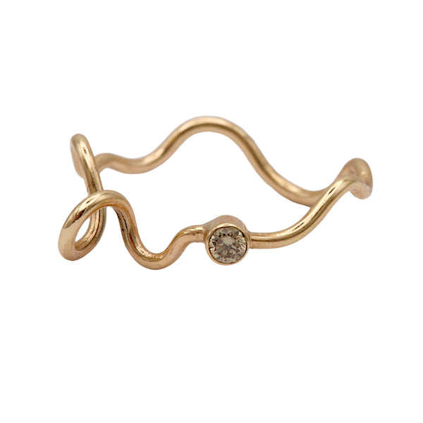 Golden Tendril Diamond Ring