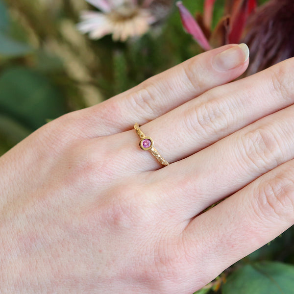 Pink Sapphire 9ct Stacking Ring