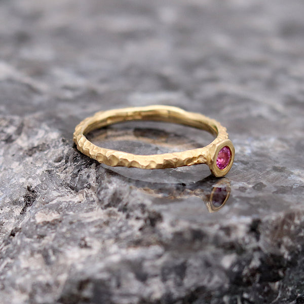 Pink Sapphire 9ct Stacking Ring
