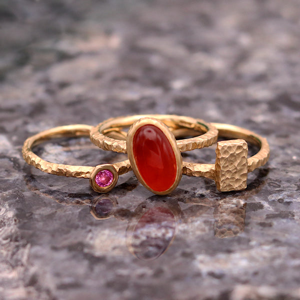 Pink Sapphire 9ct Stacking Ring