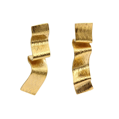 DUALITY Art Deco Ribbon Drop Earrings by Emma Calvert