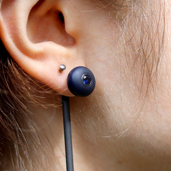 DUALITY Ex Machina Sapphire Ear Mandrel by Estelle Burton
