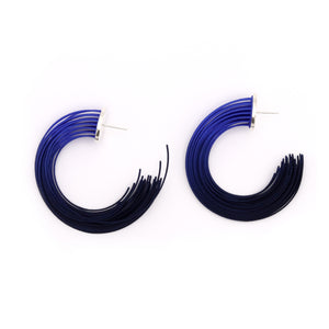 Ocean Blue Medium Brushstroke Earrings