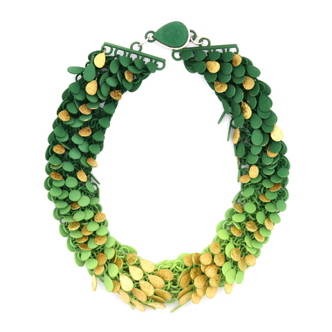 Meadow Green Floating Leaves Necklace