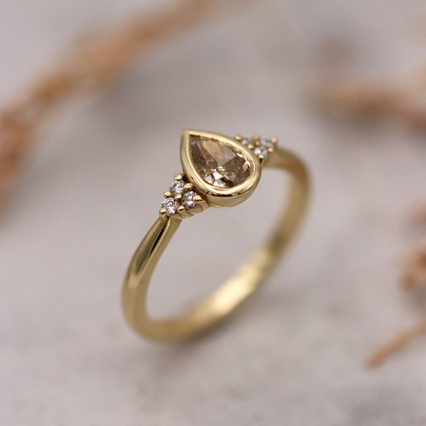 Tarika Brown Pear Diamond Ring