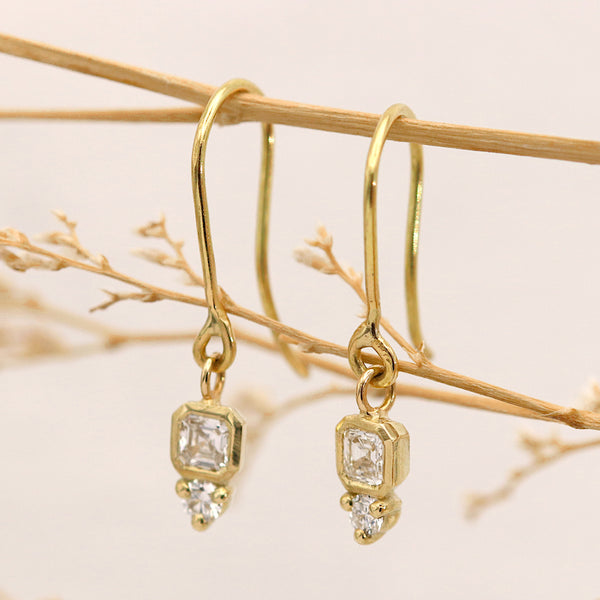 Shanti Asscher Diamond Drop Earrings
