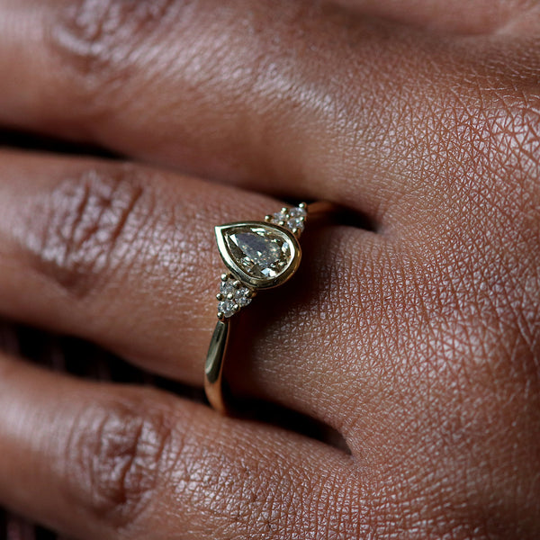 Tarika Brown Pear Diamond Ring