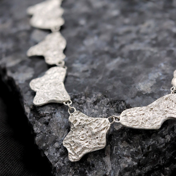 Silver Foreshore At Dawn Statement Necklace