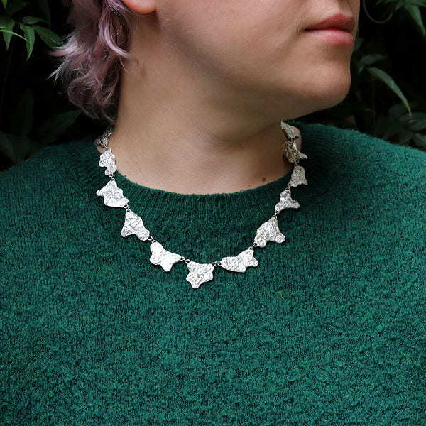 Silver Foreshore At Dawn Statement Necklace