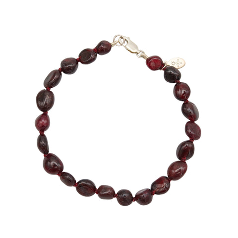 Freeform Garnet Beaded Bracelet