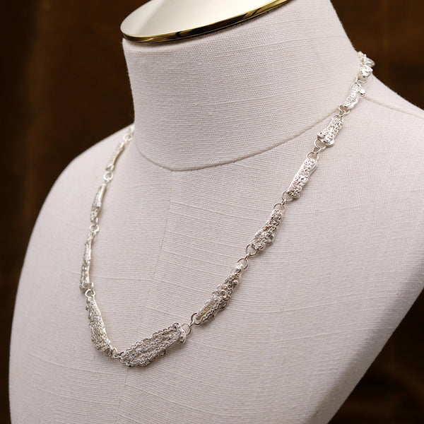 Silver Lacey Chain Link Necklace