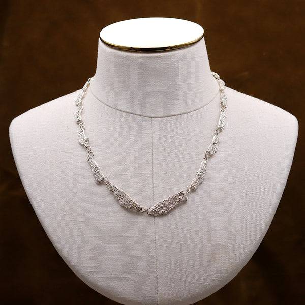 Silver Lacey Chain Link Necklace