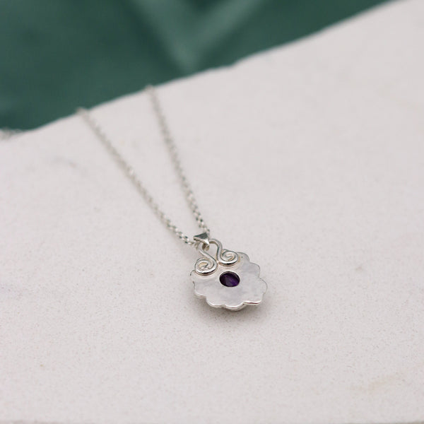 Amethyst Silver Swirl Necklace